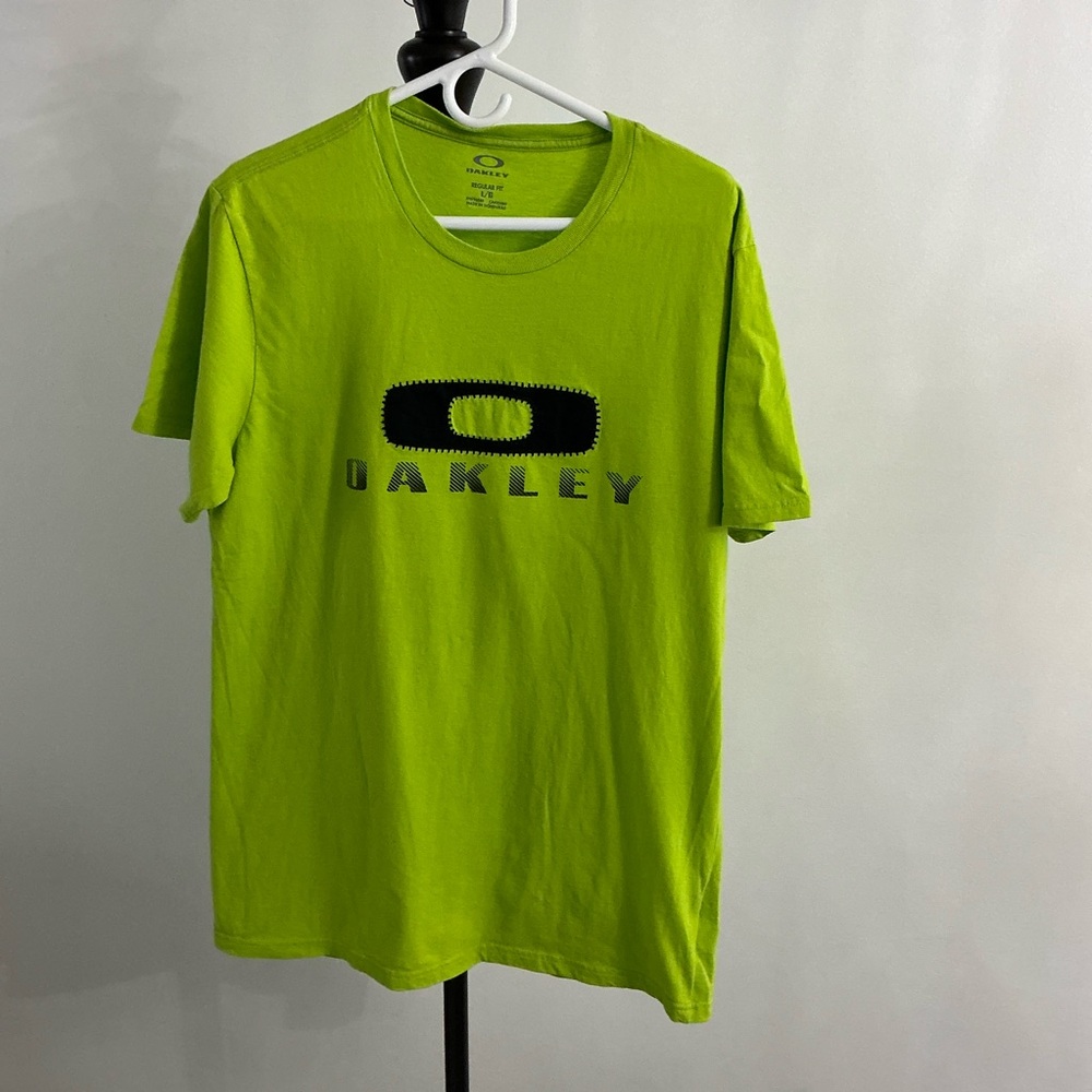 Oakley Graphic Tee Shirt Mens Large Lime Green Short Sleeve Casual Logo